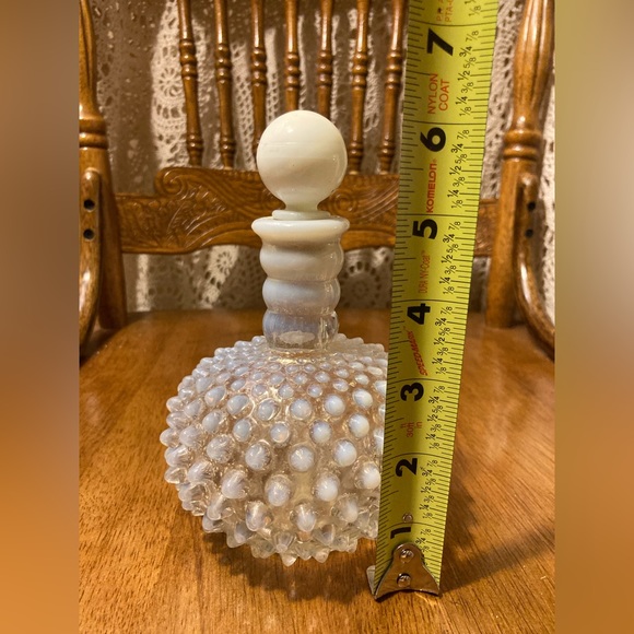 Fenton Opalescent Moonstone Hobnail Glass Perfume Bottle - Vintage, Eclectic - Picture 14 of 14